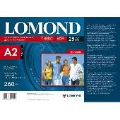 1103106 Фотобумага Одностороняя Суперглянцевая ярко-белая Lomond А2, 260г/м2, 25л.