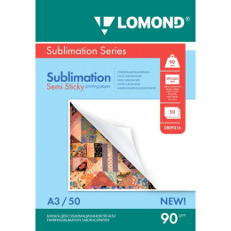 0809316 Бумага полулипкая для сублимации Lomond A3 (297х420)мм, 100г/м2, 50л.