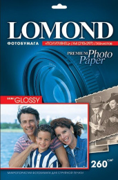 1103308 Бумага Одностороняя Полуглянцевая Белая Lomond A4 (210х297)мм, 260г/м2, 360л. (технол.упак.)